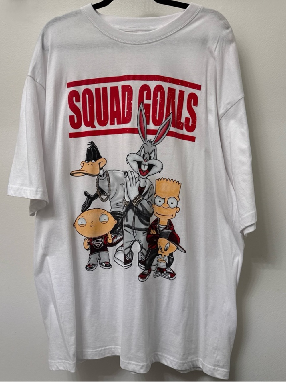 "Squad Goals" White Graphic Cartoon Tee